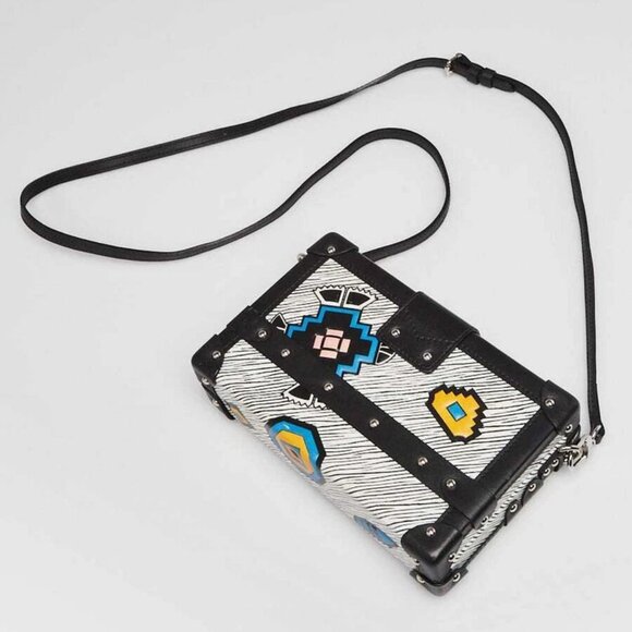 Louis Vuitton Black/White Multicolor Azteque Epi Leather Petite Malle Bag - Picture 3 of 11